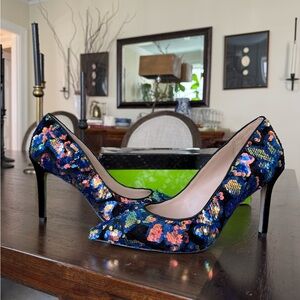 Sam Edelman Women's Blue Sequin Heels